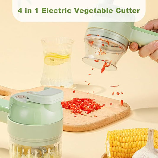 4-in-1 Electric Vegetable Cutter Rechargeable