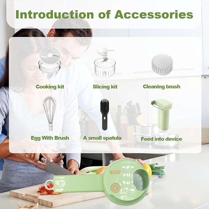 4-in-1 Electric Vegetable Cutter Rechargeable